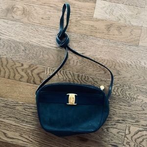 Vintage Suede Blue Ferragamo Bag